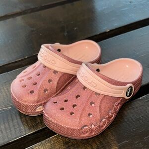 Sparkly Glitter Pink Crocs - 10C